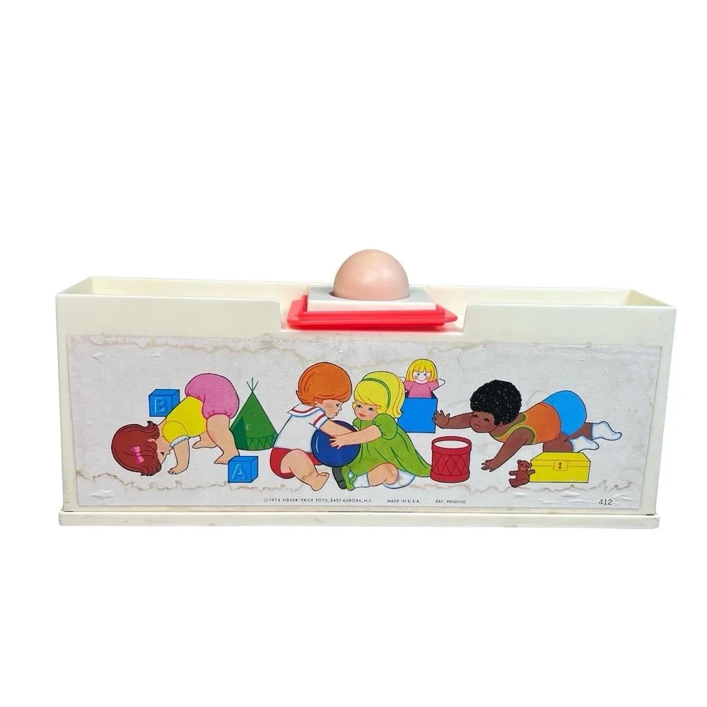 Vintage 1974 Fisher Price Shape Sorter Block Activity Center Educational 412 USA